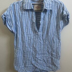 Casa Couture Blue Striped Women's Blouse